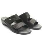 Slipper Zwart leder 141720 Vital